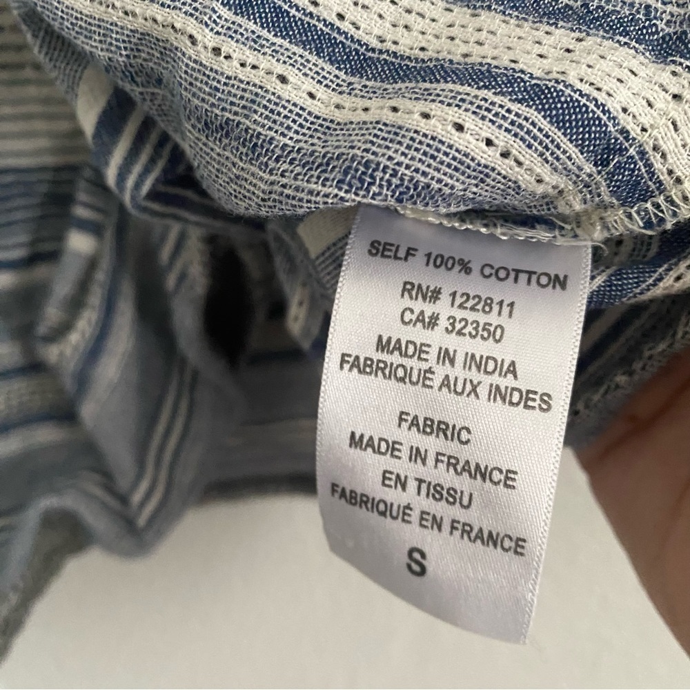 Beach Riot Women's Size Small Blue Striped Off the Shoulder Top - Picture 2 of 5